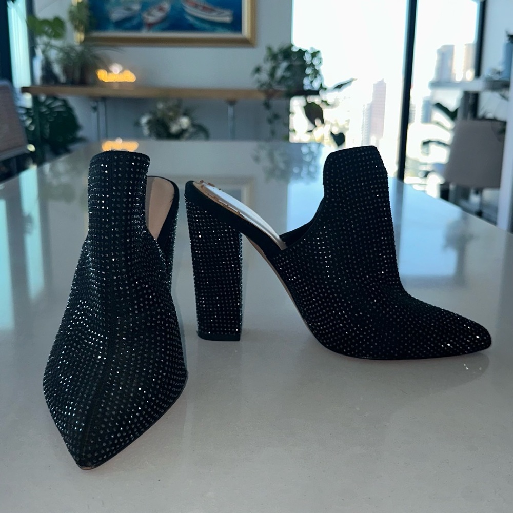 ALDO Black Rhinestone Women's Heeled Mule